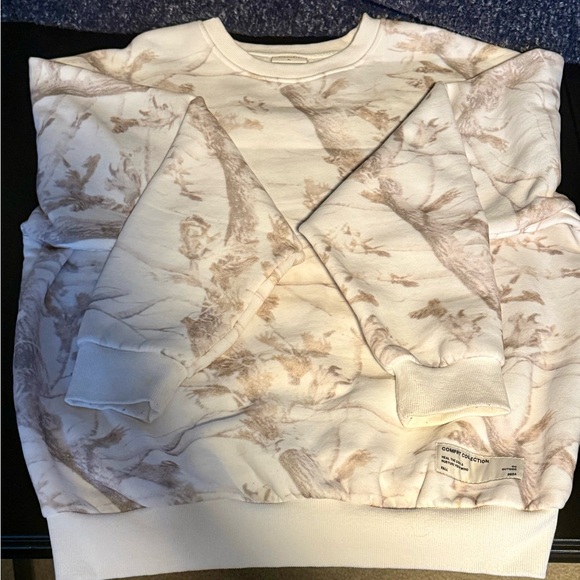 NWOT, never worn. Comfrt white oak camo crew sweatshirt (XL) and sweatpants (L). - Picture 2 of 3